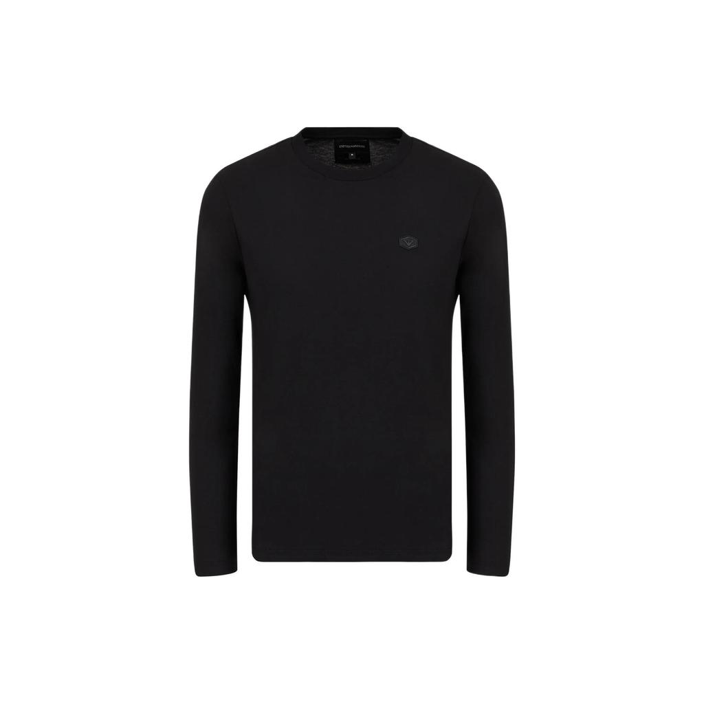EMPORIO ARMANI Logo Patch Long Sleeved Crewneck T Shirt 8N1TR11-JRGZ1-0999
