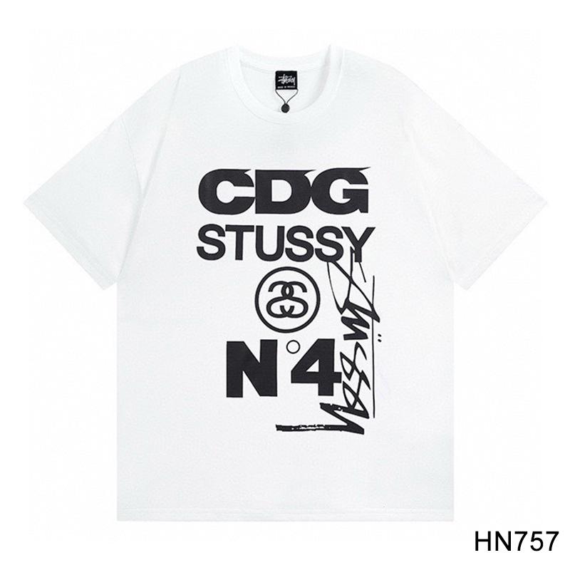 Stussy 2025 Sommer Neues Hochwertiges Rundhals-T-Shirt aus Baumwolle für Männer und Frauen Klassisches Logo mit neuem Musterdruck Paar-T-Shirt