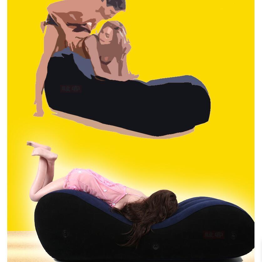 VaHppy "S" Shaped Inflatable Sofa Beds "Sex On Horseback" Individual Airbags Vibrating Undulating 150*61*50CM Handcuffs Included