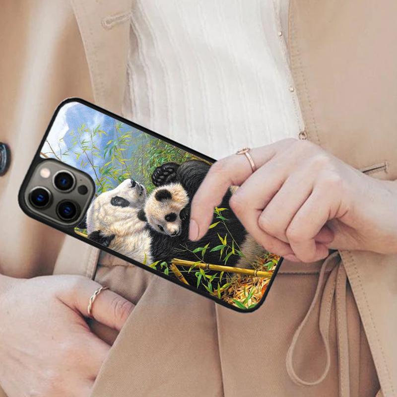 Panda and bamboo pattern Magnetic Phone Case For APPLE iPhone 17 Air 16 14 13 12 Pro Max 15 Plus Wireless Charge MagSafe Cover