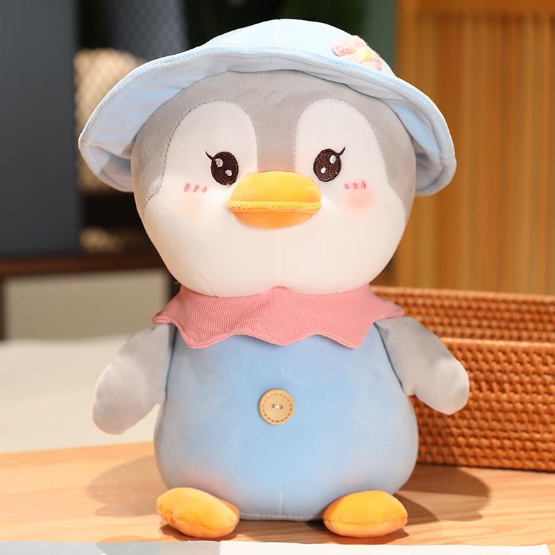 

Short Penguin Plush Doll Soft Doll Throw Pillow Pp Cotton Stuffed Soft Filling 25cm/9.84in синій