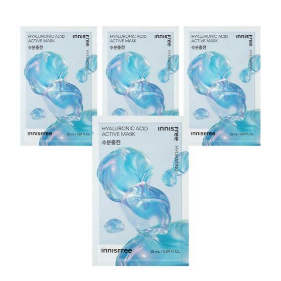 

Innisfree Hyaluronic Acid Active Moisture Sheet Mask Deep Hydration Care 25ml x 4pcs