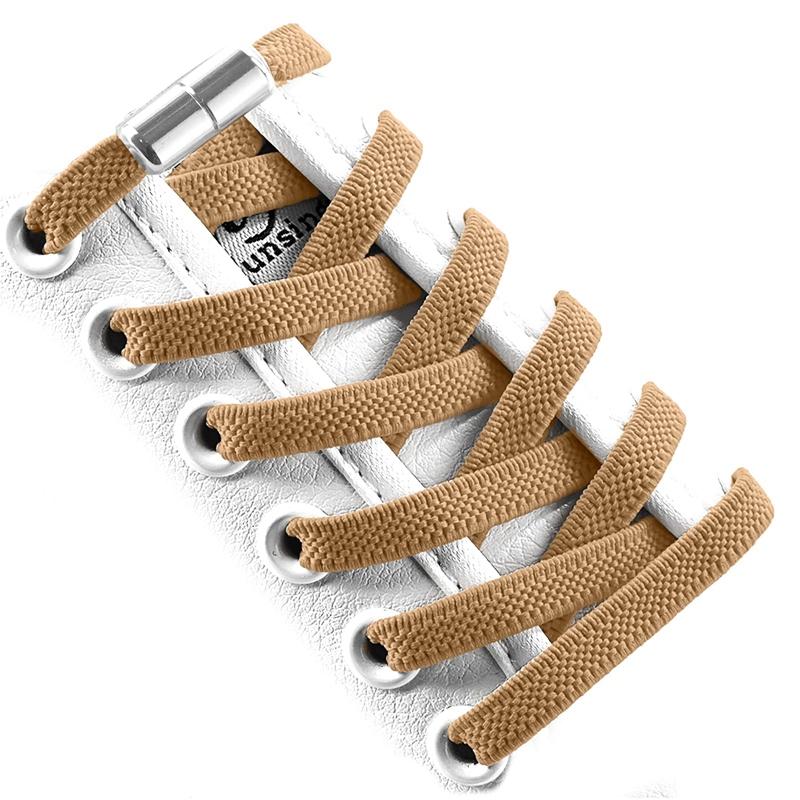 New Flat Elastic Shoelaces Round Capsule Metal Lock Man and Woman Universal No Tie Shoelaces Suitable for All Shoes Lazy Laces