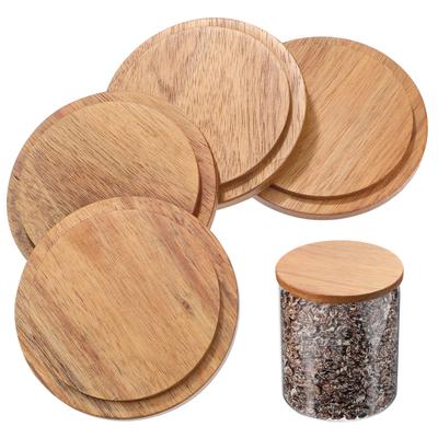 4pcs Household Teapot Lid Water Drinking Cup Cover Spill-proof Cup Cover Wood Cup Lid Coffee Mug Lid Cup Lids