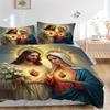 3-delig Heilige Harten Iconografie Beddengoed Set. Zacht en comfortabel, zonder kern. (1x dekbedovertrek + 2x kussenslopen) yy251009247