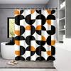 1Pc Geometric Pattern Print Waterproof Shower Curtain Bath Privacy Multi Size Hanging Curtain With 12 Hooks Easy Installation