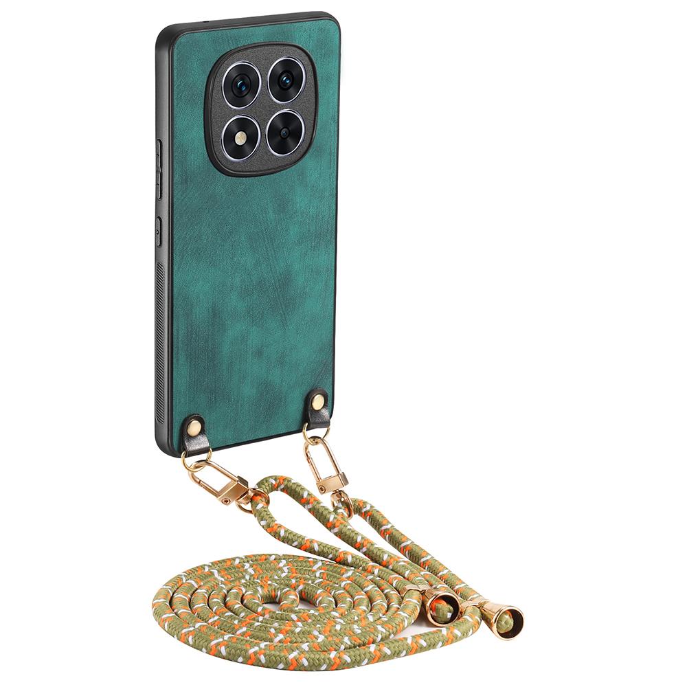 For Xiaomi Redmi Note 14 Pro 5G/Poco X7 5G Case Retro Texture Leather Coated PC+TPU Phone Cover with Hanging Rope
