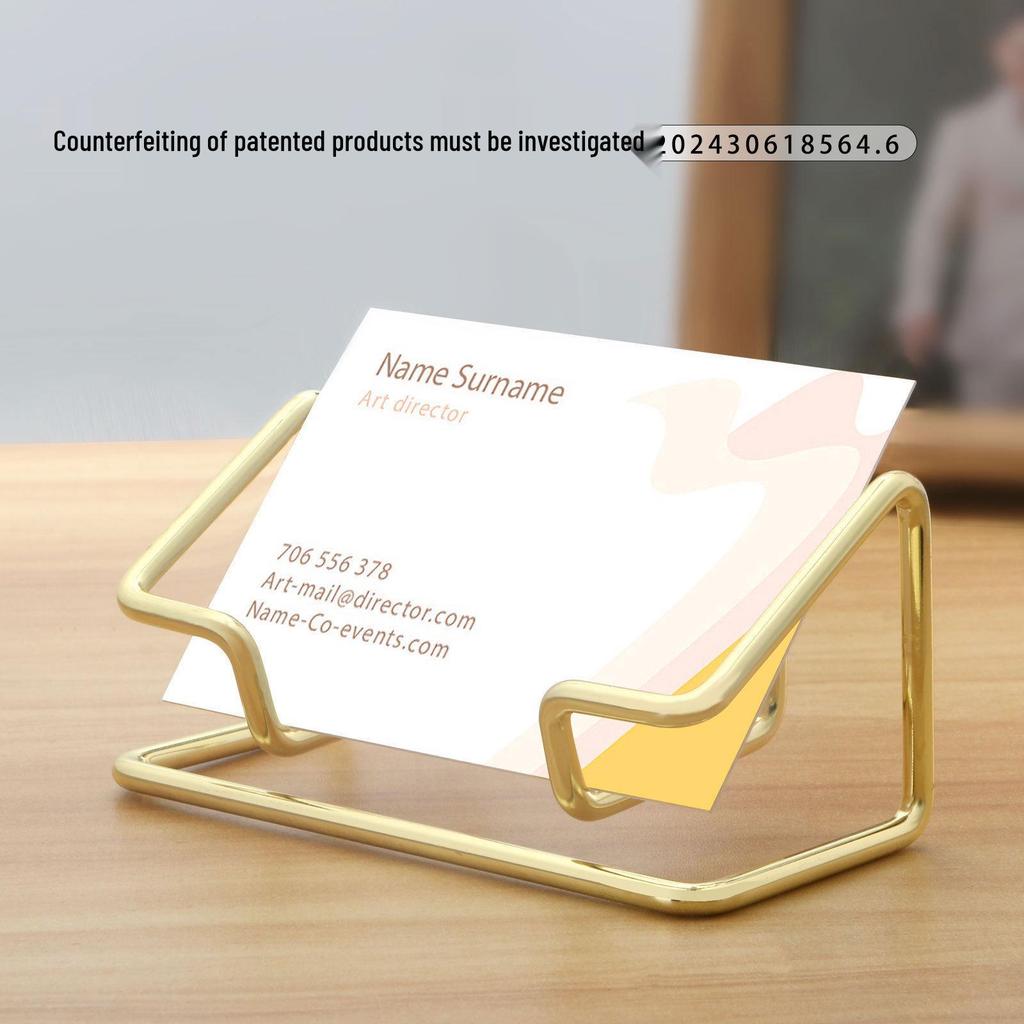 Elegant Black Metal Desktop Business Card Holder for Modern Offices & Hotels