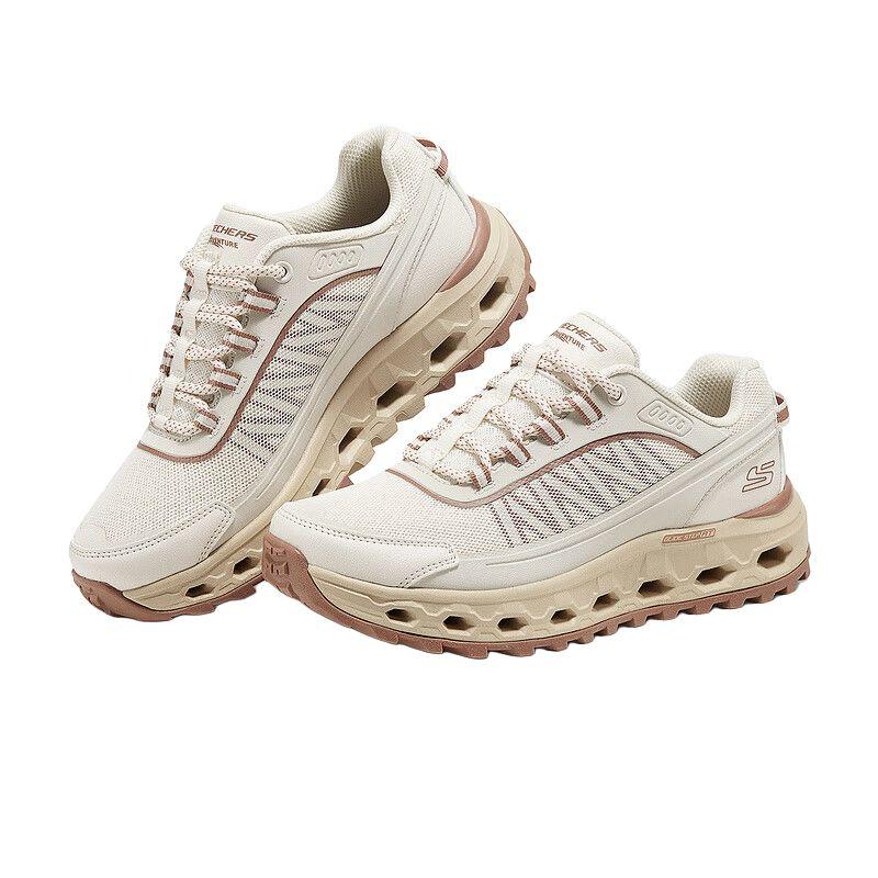 Skechers GLIDE STEP At Textile, Synthetic Leather Low top Casual Shoes Women's White 180049-NTBR