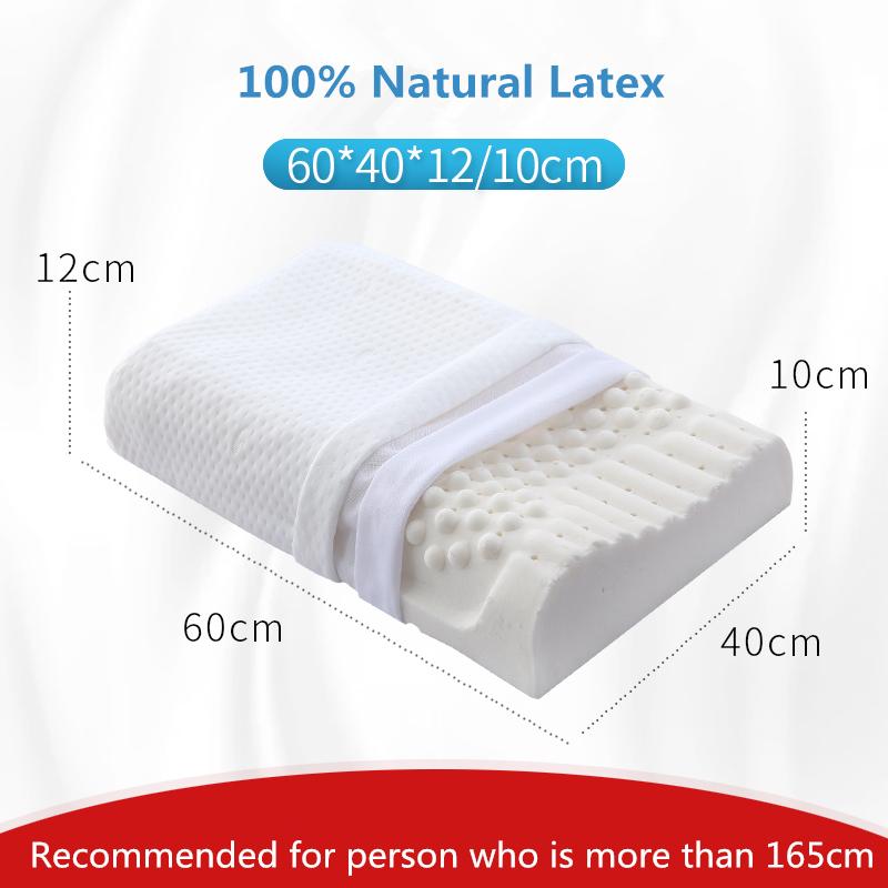 100% Pure Natural Latex Pillow Remedial Neck Protect Vertebrae Health Care Orthopedic Pillow Slow Rebound 60x40 50x30cm 44x27cm