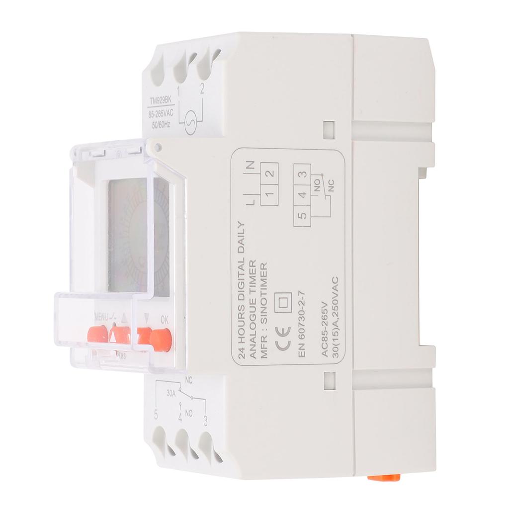 Digital Timer Switch Timekeeping Programmable Liquid Crystal Display TM929BK 85?265V 30A