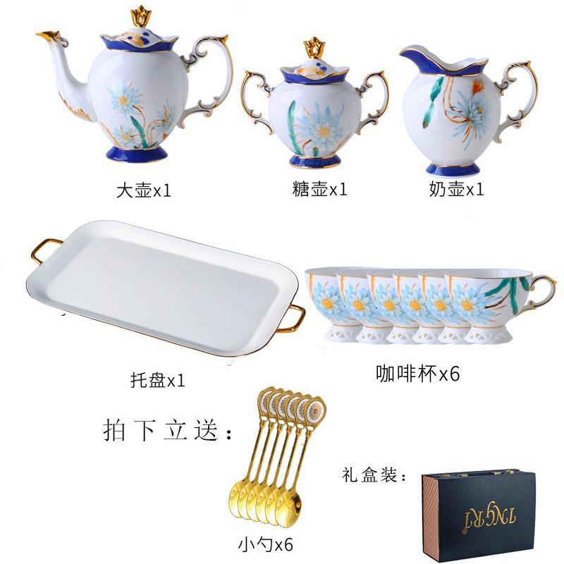 Coffee Cup Saucer Afternoon Tea Set Exquisite Bone China Water Set Light Luxury Flower Tea Cup Household Set With Tray