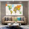 Decorative Hanging Picture Wall Poster World Map Classic Vintage Painting Home Decor for Teaching Living Room,Study