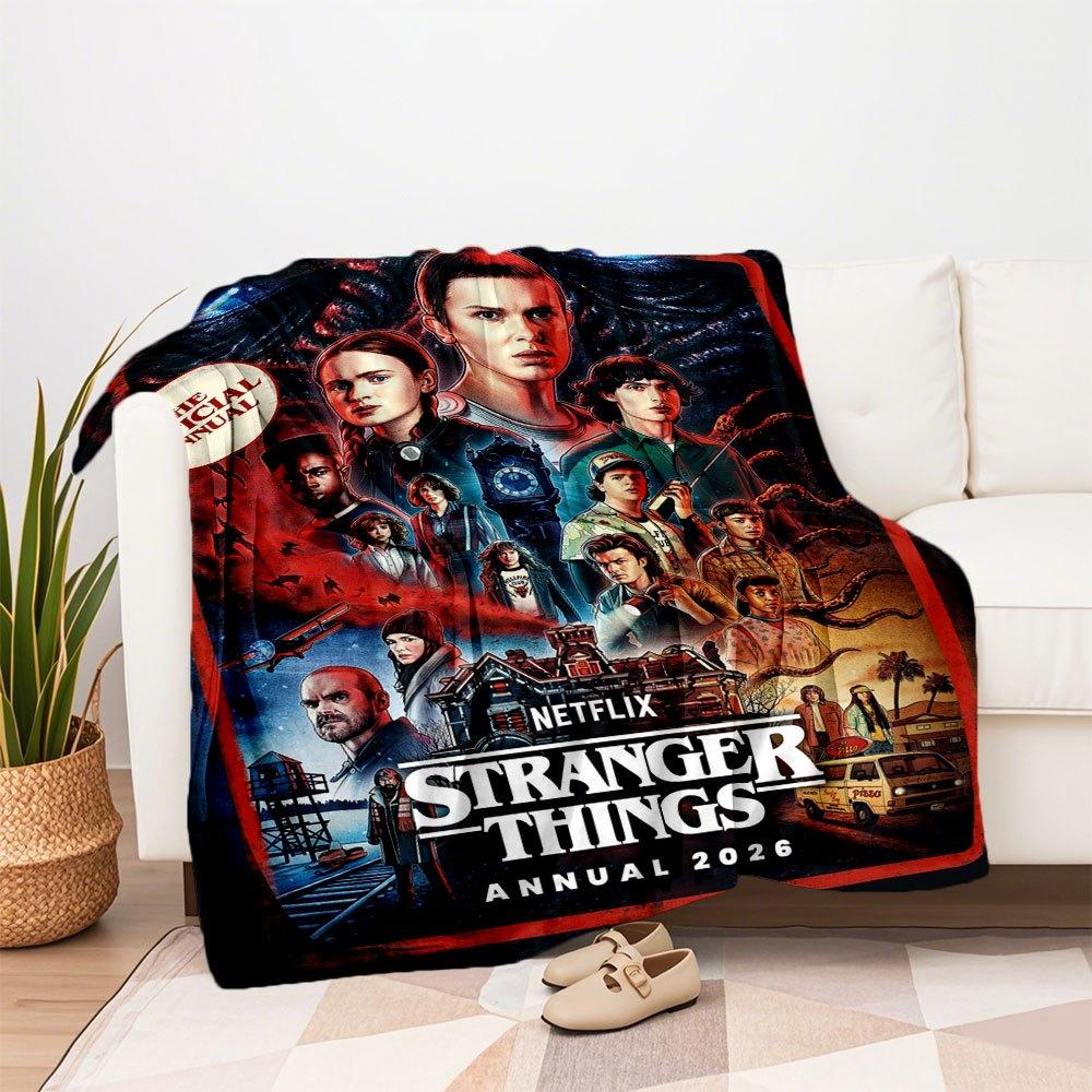 Stranger Things Annual 2026: Official Collectible EditionBlanket Flannel Throw Blanket for Sofa, Bed, Travel, Camping, Office, Couch, Chair