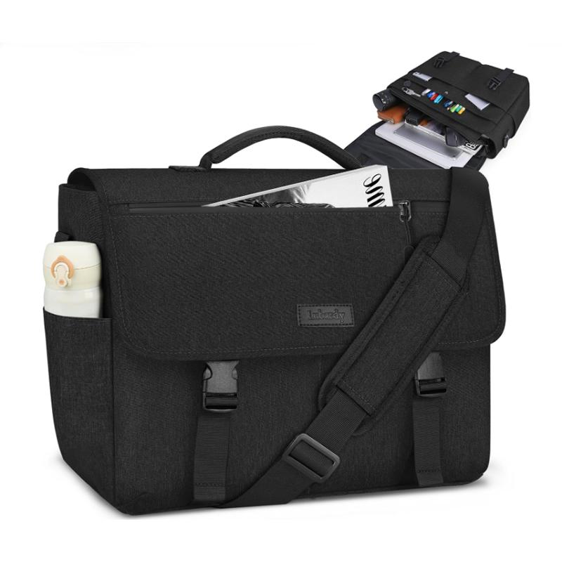 

Портфели для ноутбуков для мужчин 15,6 дюймов Сумка для ноутбука Водостойкая Сумка для компьютера Легкие Наплечные сумки-сачел чёрный