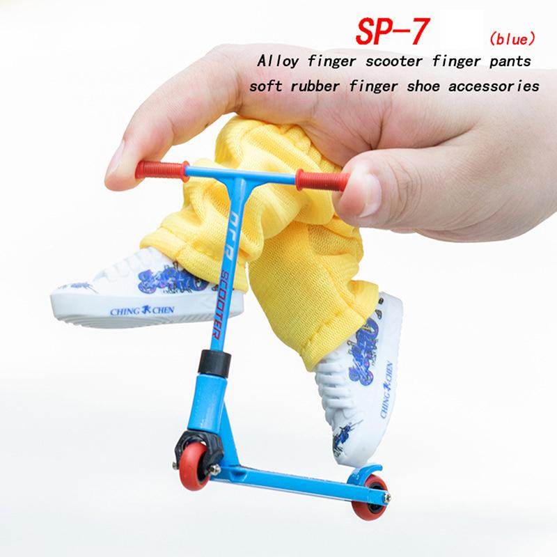 1Set Alloy Finger Scooter Finger Toy Skateboards With Pants Shoes And Tools Finger Scooter Toy Mini Skateboard Finger Toy For Gift