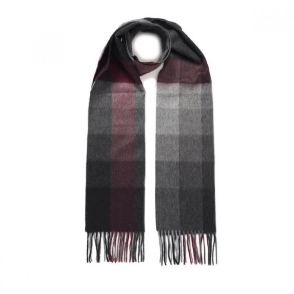 Daks Cashmere 100 Burgundy Block Check Shawl Scarf Dbmu9f704d2