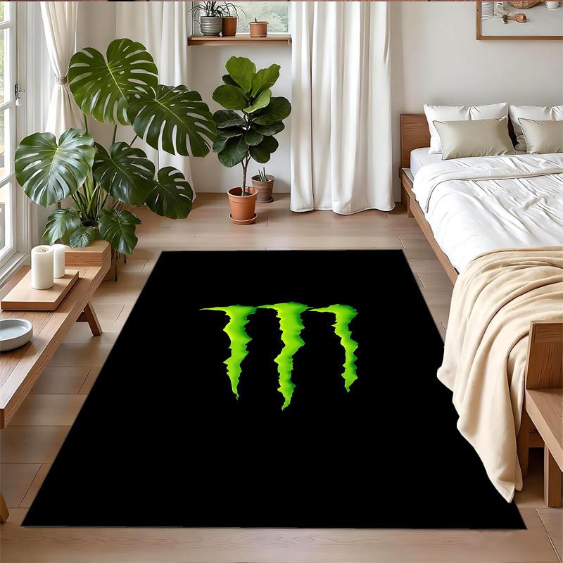 Monster Energy Druck Kristall Samt Plüsch Teppich Anti?Slip-Verschleiß?Robuster Bodenbelag Teppich für Innenbereich Haushalt Heimdekoration