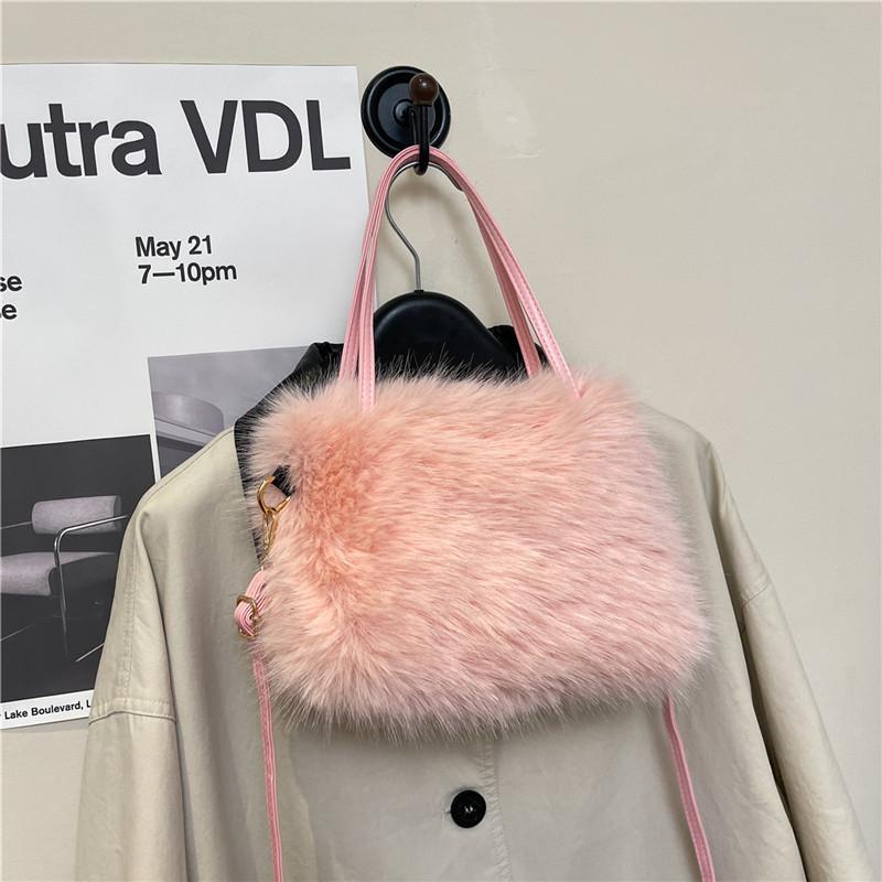 Mao Mao Handbag Women's Bag New Autumn and Winter High-end Sense Niche Super Soft Furry Messenger Shoulder Bag Plush
