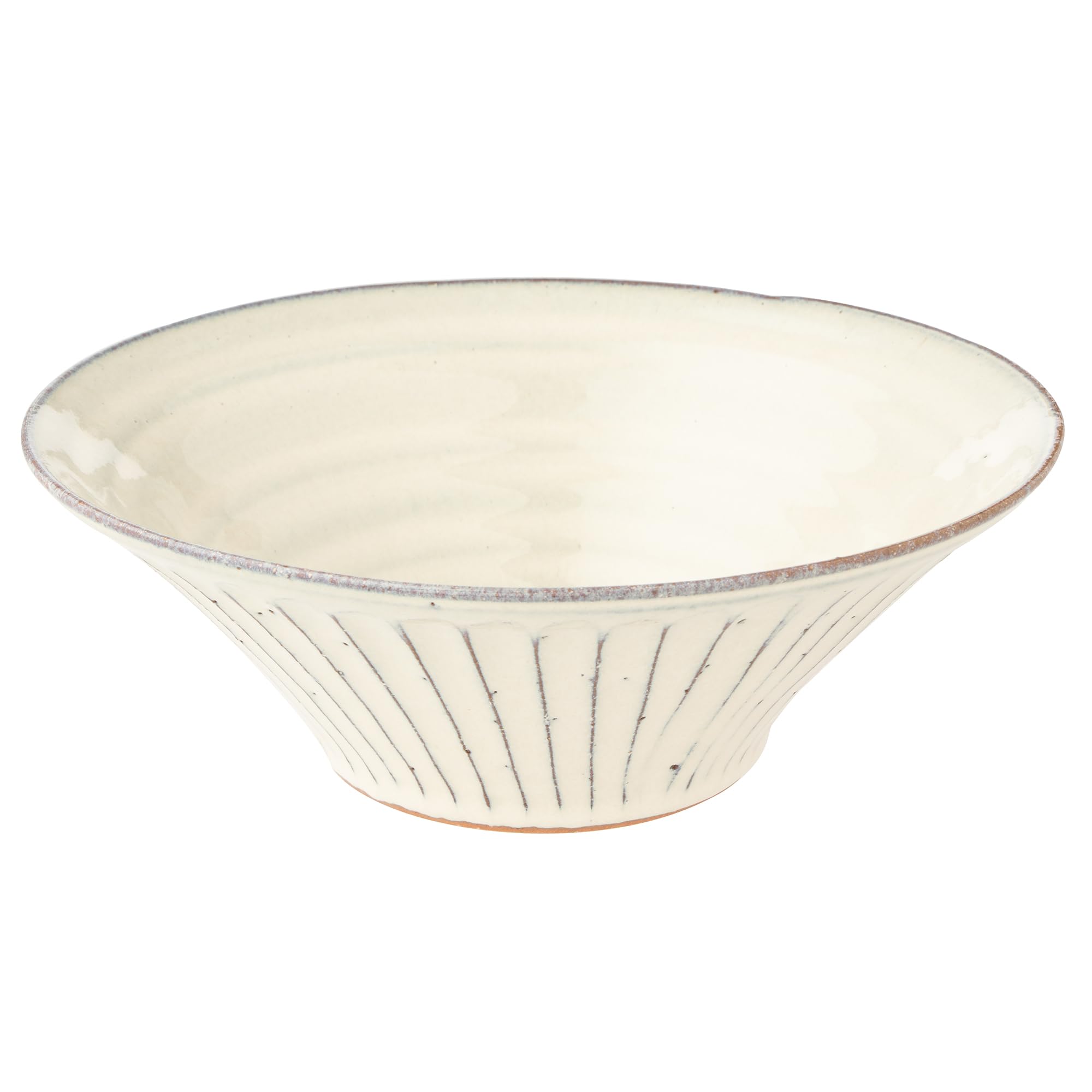 

Marui Seito Shigaraki Ware Hechimon Bowl, 1300ml Capacity, White Glaze Carving, White, MR-3-4604