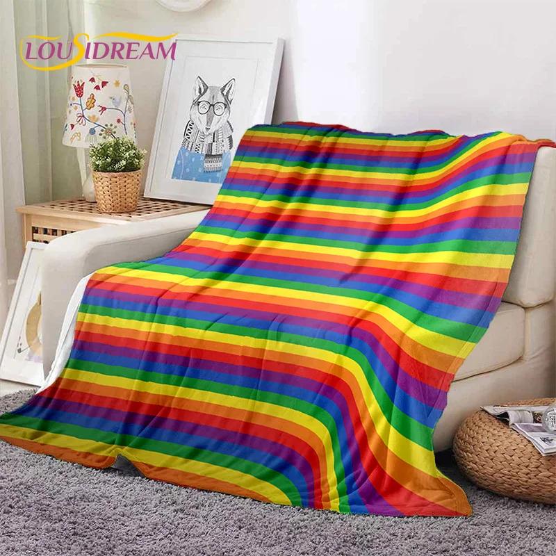 Rainbow Colour Illusion Cartoon Soft Flannel Blanket for Beds Bedroom Sofa Picnic,Throw Blanket for Cover Outdoor Leisure Gift