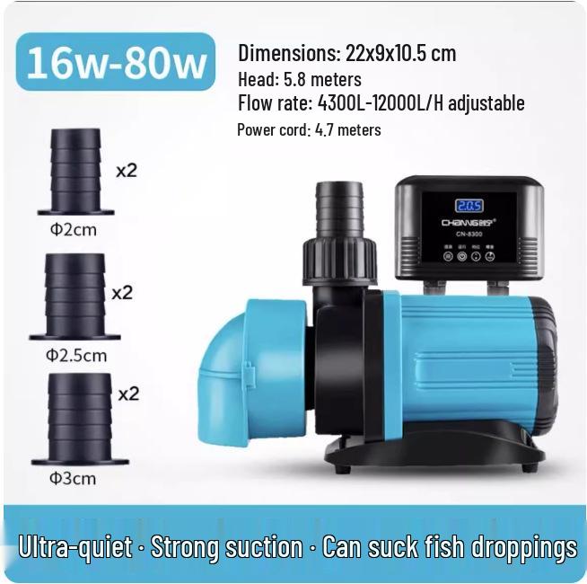 Chuangning Ultra-Quiet Submersible Fish Pond Pump, Bottom Suction & Amphibious Circulation, Variable Frequency Water Pump.