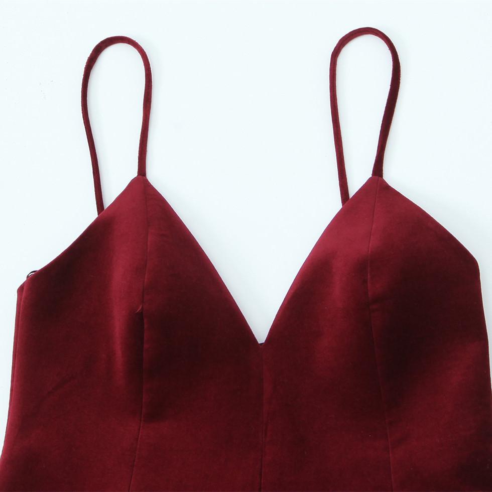 Spring 2025 Women's V-Neck High-Waist Corduroy Suspender Dress