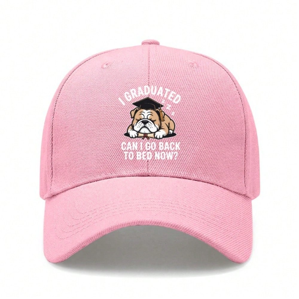 [Graduation Baseball Cap] Unisex Funny "I GRADUATED CAN I GO BACK TO BED NOW?" Print Adjustable Breathable Lightweight Casual Daily Wear - Novelty