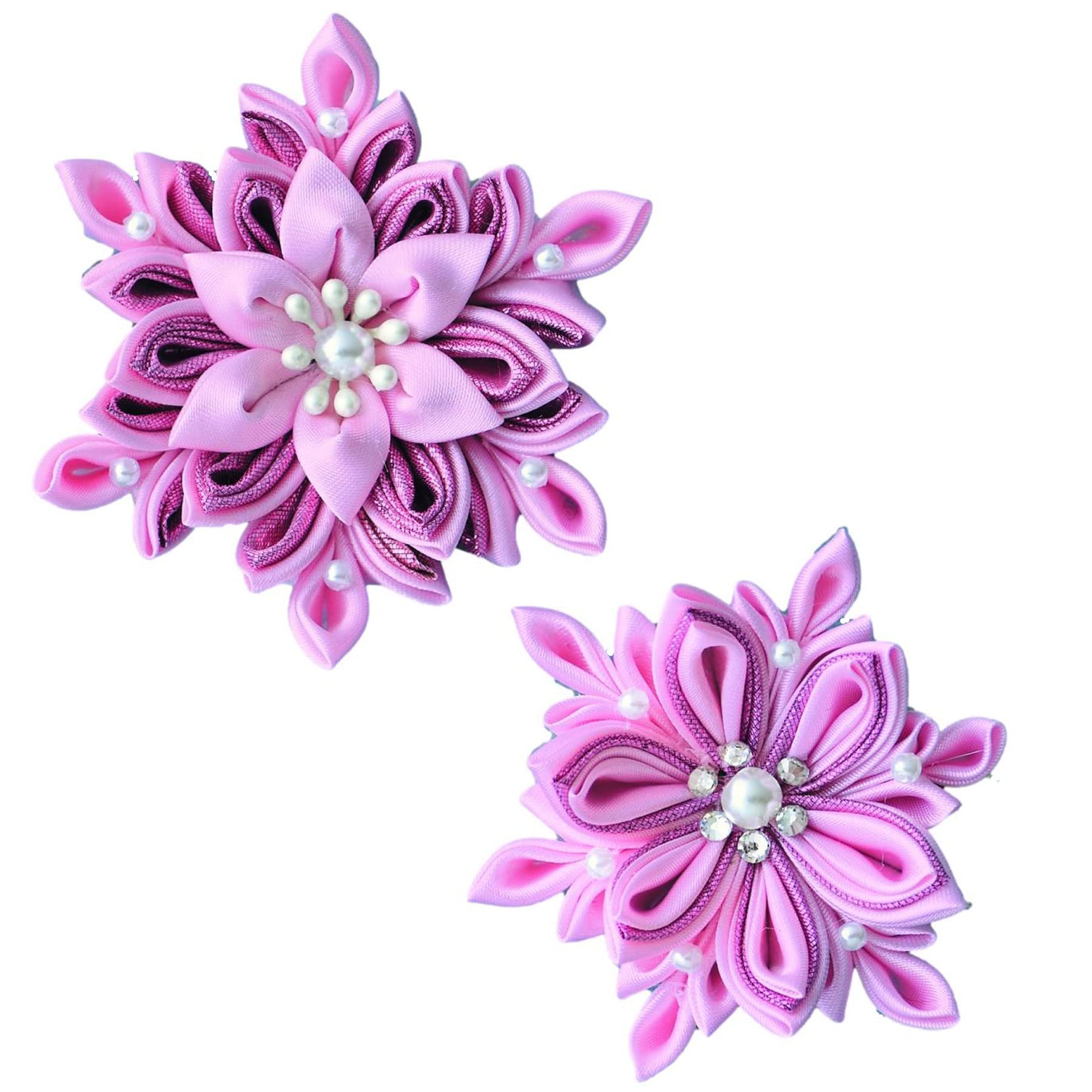 

Takagi Fiber Modern Tsumami Brooch for LH471 Outings, Pink, рожевий