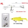 S M L Fishing Soft Lure Steel Wire Rig Double Triple Hooks Set With Screw Pin Soft Lure Stinger Rigs Fishing Tackle