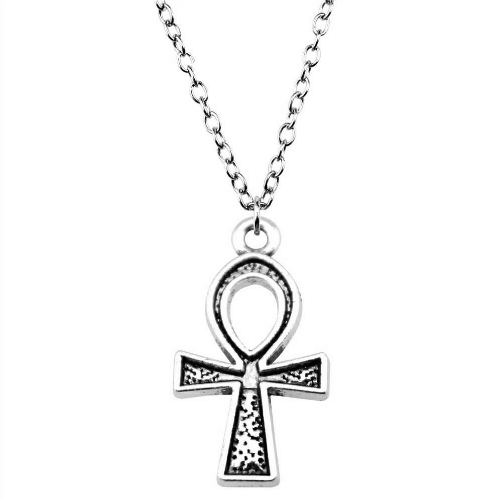 Pray Amulet Charm Necklace Cross Pendant Vintage Halloween Witchy Jewelry 43cm Chain
