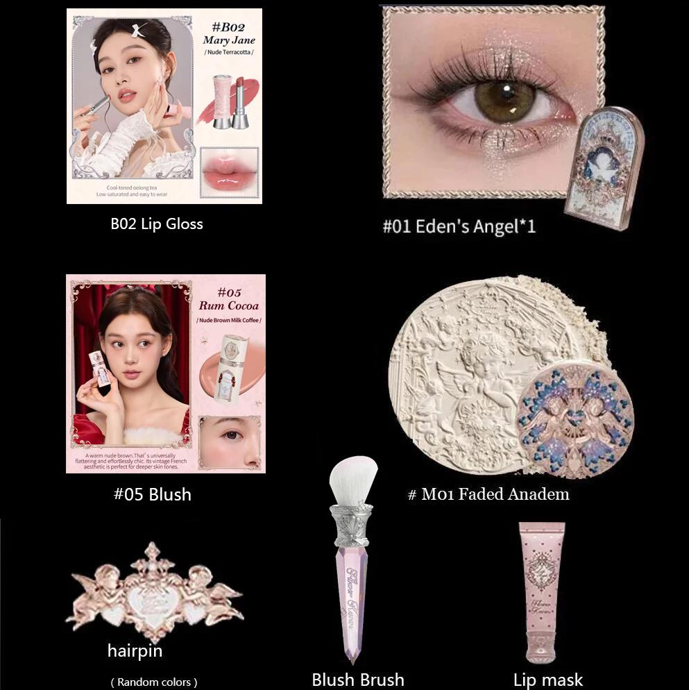 Flower Know Little Angel Collectie Make-up Cadeaubox Oogschaduw Blusher Crème Matte Lippenstift Highlighter Volledige Set Alles-in-één