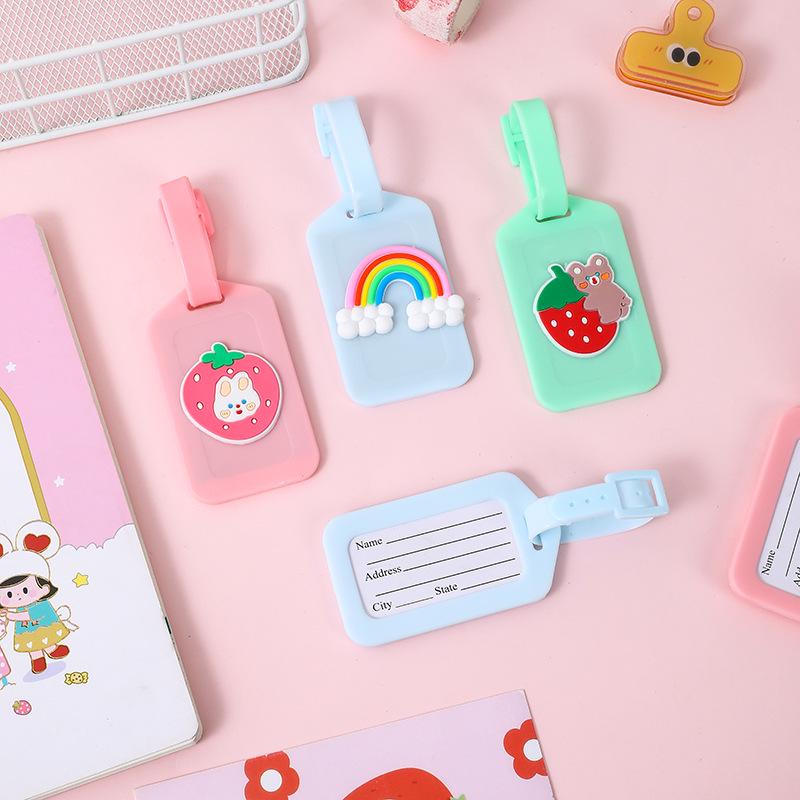 Cute Cartoon PVC Luggage Tag - Waterproof Travel Boarding Pass Card for Students
