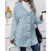 Women's Hooded Double-Sided Fleece Cardigan Long Sleeve Casual Warm Jacket Reversible Fleece Coat