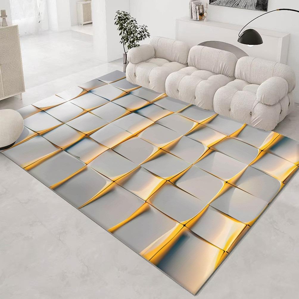 Europa Moderner Stil 3D-Effekt Streifen Teppich Wohnzimmer Sofa Schlafzimmer Arbeitszimmer Eingangstür Teppich Rutschfest Mode Heimdekorationsmatte