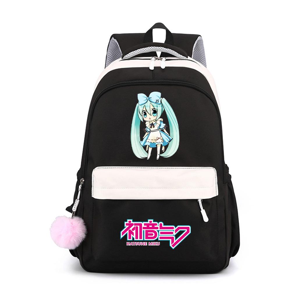 Anime Cartoon Hatsune Miku Printed Large Capacity Waterproof Backpack for Teenger Student Girl Boy Schoolbag Bookbag Kid Gift Travel Bag