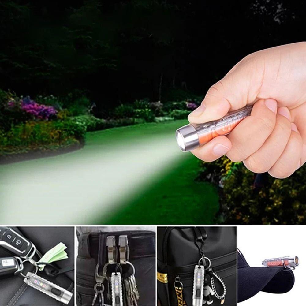 Super Bright Mini Keychain Flashlight 11 Modes USB-C Rechargeable Portable Pocket Flashlight Waterproof High Power