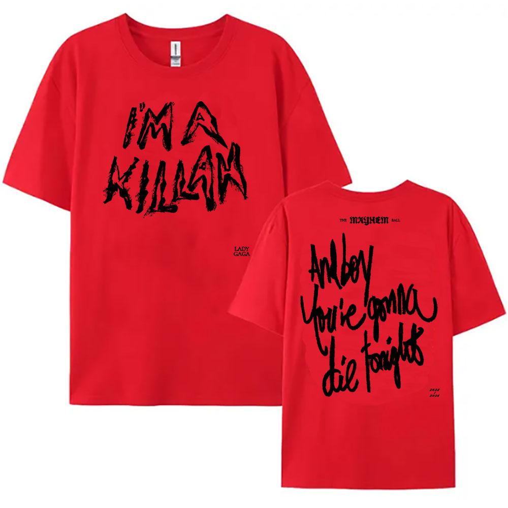 The MAYHEM Ball Tour TShirt Lady Gaga Singer Graphic Tshirts Fashion Short Sleeve Summer T Shirt Cotton Women Tees