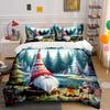 Christmas Gnome by Campfire Bedding Duvet Cover Set (1*Duvet Cover 2*Pillowcases, Without Duvet Insert)