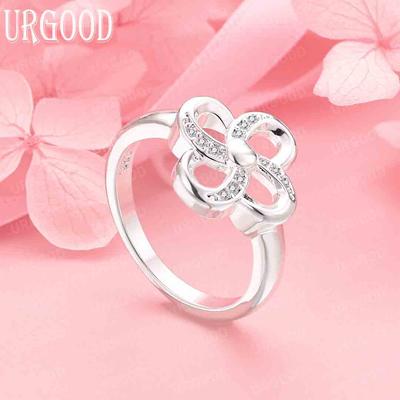 925 Sterlingsilber Schmuck Blume AAA Zirkon Ring