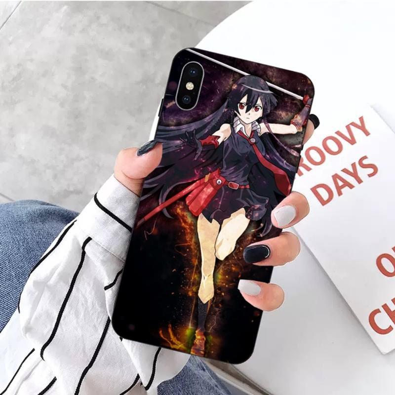 Akame Ga Kill Esdeath Telefonhülle für iPhone 14 13 12 11 XS X 8 7 6 Plus Mini Pro Max SE 2022 Weiche schwarze Telefonhülle