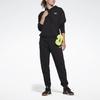 Reebok Solid Color Mid-Rise Tapered Knit Sports Pants Women bottoms Black GI6611