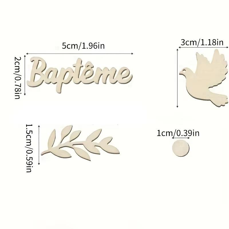 60pcs Baptism Confetti Wooden Pigeon Shape Sage Party Accessory Christening Communion Party Decoration Festive Table Decoration