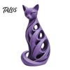 Birthday Presents for Friends 3D Printed Spiral Cat Figurine, Hollow Modern Abstract Sculpture Decorative Figurines Living Room Desk Shelf, Minimalist