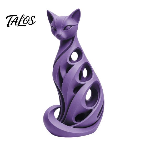 Birthday Presents for Friends 3D Printed Spiral Cat Figurine, Hollow Modern Abstract Sculpture Decorative Figurines Living Room Desk Shelf, Minimalist