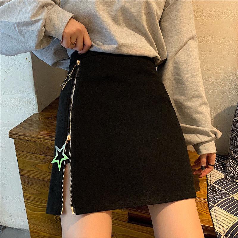 

Женские корейские твидовые юбки, осенняя трапециевидная облегающая юбка с высокой талией, женская сексуальная тонкая мини-короткая юбка на молнии