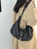 Y2k Hot Girls Bag Motorcycle Shoulder Bags Large Capaci Bolsos mujer Crossbady Bolsa Trendy Cool Bolso Soft Pu Leather Sac Femme