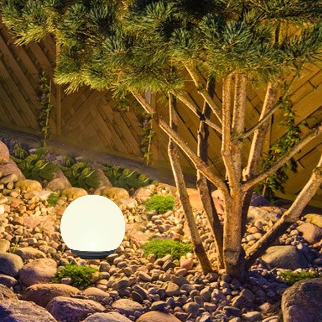 Stay Lit Until the Next 100 Lumens of Garden Ball 25cm Smart Lighting Solar Runtime and Adjustable Brightness for Warm and Brighten Your Flower and GW