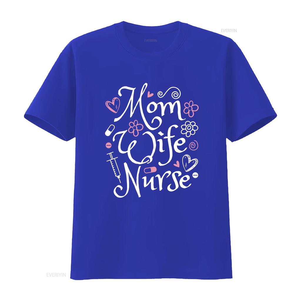 Mom Wife Nurse T Shirt Cute Registered Appreciation Graduation Idea vintage Washed Unisex Top For Everyday Wear Slightly
