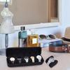5-Slot Black Nylon Watch Travel Case - Protective Storage Organizer with Watch Pillow, Display Cabinet, and Holder Watch Case